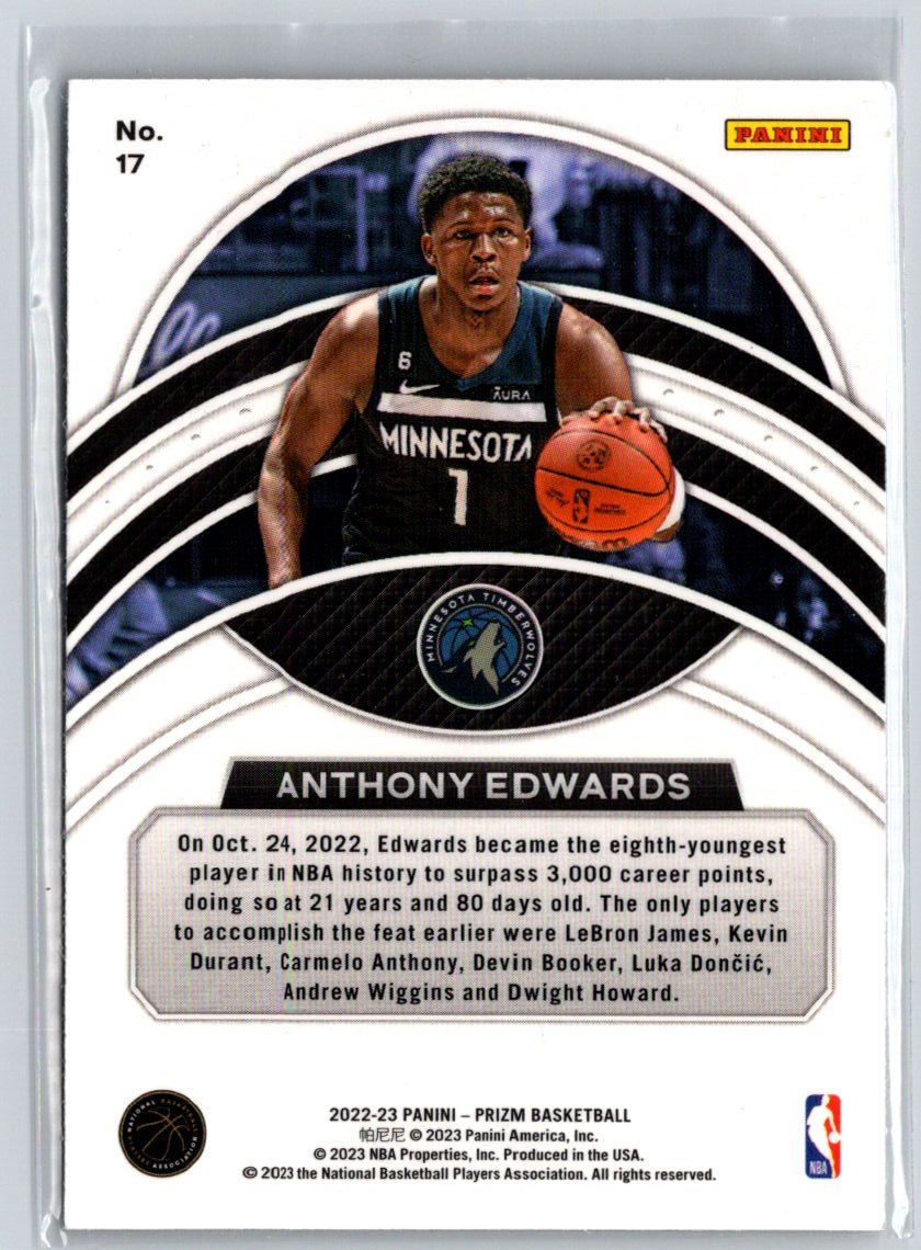 2022-23 Panini Prizm #17 Anthony Edwards Dominance N60