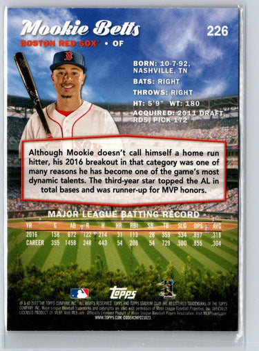 2017 Stadium Club #226 Mookie Betts N61