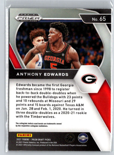 2021 Panini Prizm Draft Picks #65 Anthony Edwards N61