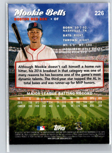 2017 Stadium Club #226 Mookie Betts N62