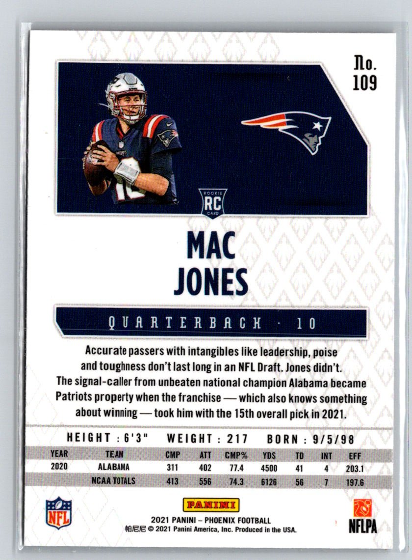 2021 Panini Phoenix #109 Mac Jones Fire Burst N62