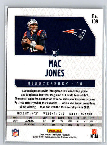 2021 Panini Phoenix #109 Mac Jones Fire Burst N62