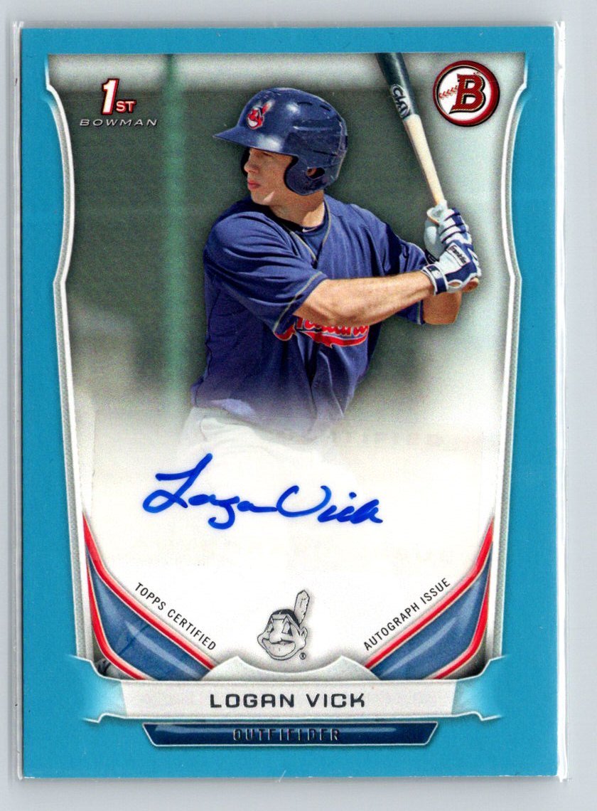 2014 Bowman #PA-LV Logan Vick Prospect Autographs Blue #/500 N62