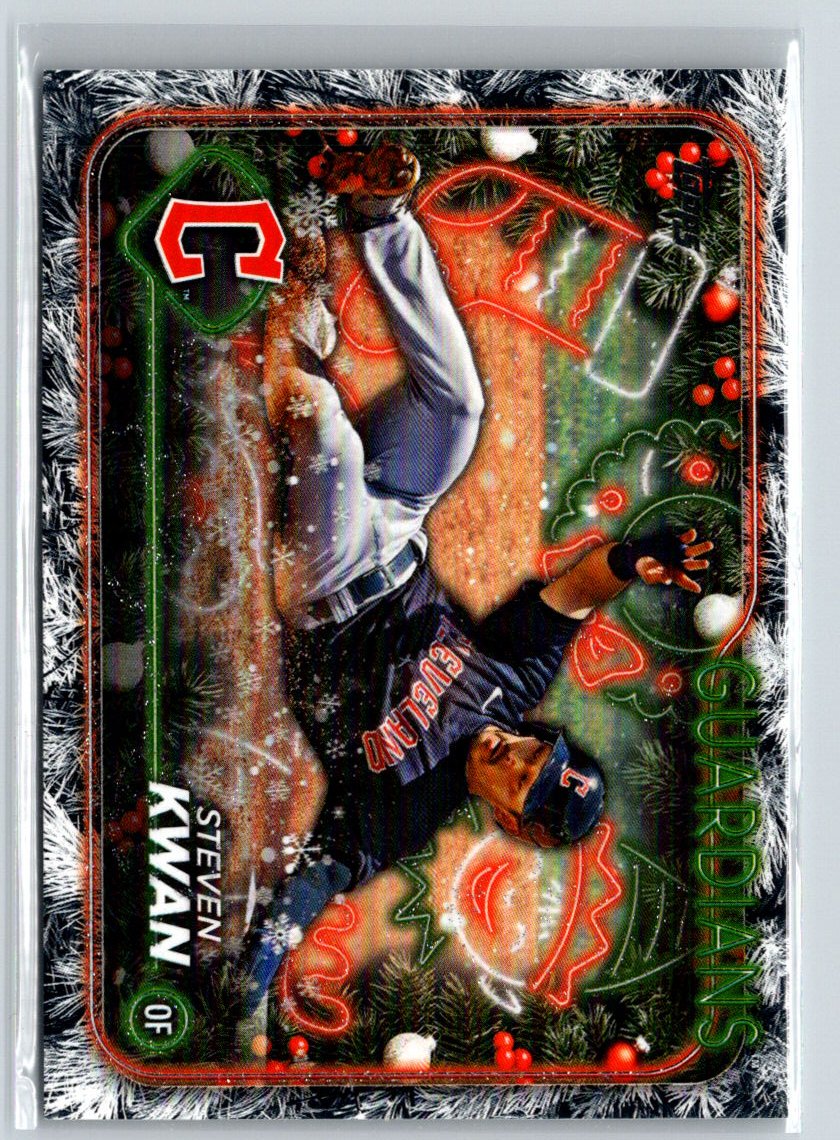 2024 Topps Holiday #H159 Steven Kwan Holiday Tree N62
