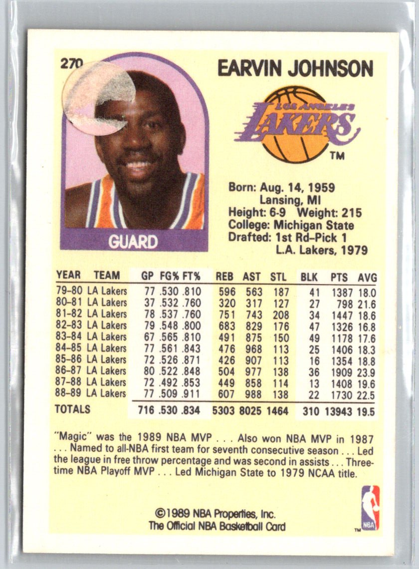 1989-90 Hoops Superstars #47 Magic Johnson N63