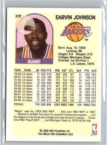1989-90 Hoops Superstars #47 Magic Johnson N63