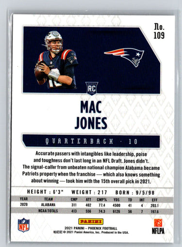 2021 Panini Phoenix #109 Mac Jones Fire Burst N63