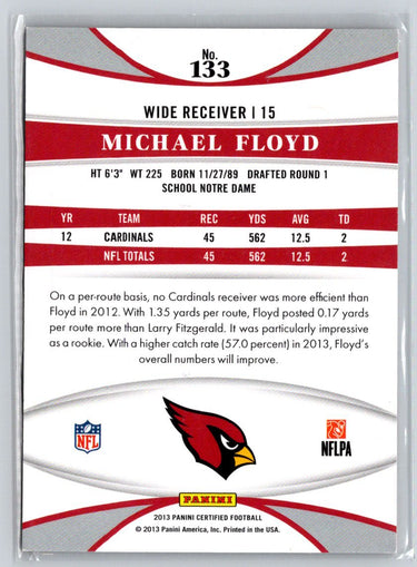 2013 Panini Certified #133 Michael Floyd Mirror Red #/250 N63
