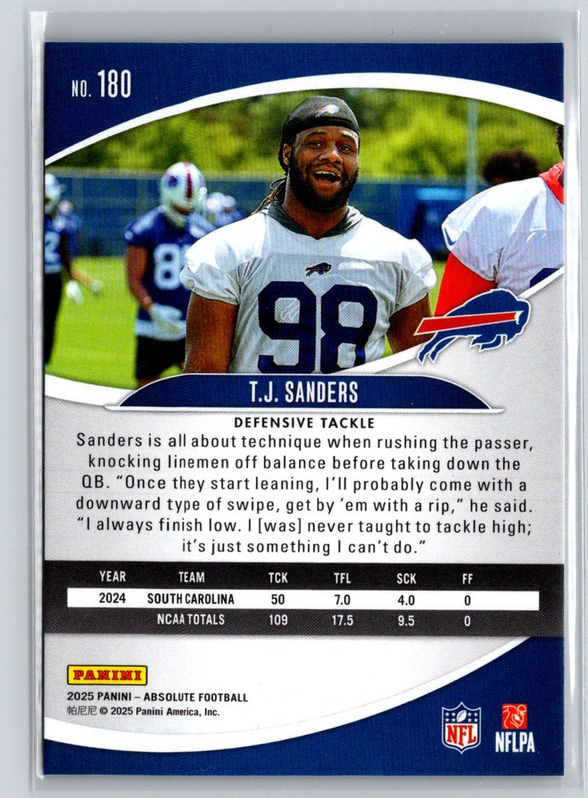2025 Panini Absolute Countdown Calendar #180 T.J. Sanders N63