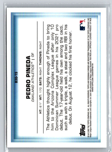 2022 Bowman - Bowman in 3D #B3D-15 Pedro Pineda N64