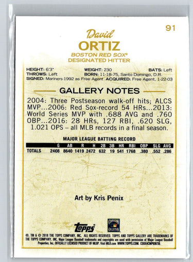 2018 Topps Gallery #91 David Ortiz N64