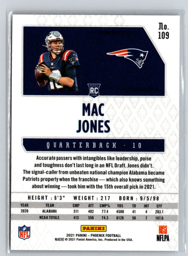 2021 Panini Phoenix #109 Mac Jones Fire Burst N64