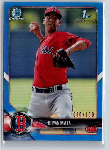 2018 1st Bowman #BCP2 Bryan Mata Chrome Prospects Blue Refractor #/150 N64