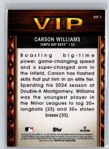 2025 Bowman #VIP-1 Carson Williams Very Important Prospects Mojo Refractor N64