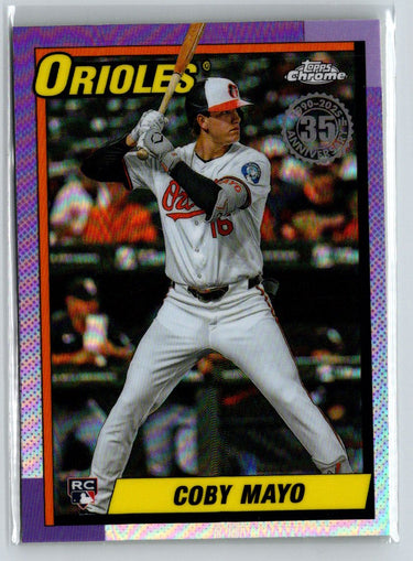 2025 Topps Chrome #90CB-17 Coby Mayo 1990 Topps Baseball 35th Anniversary N66
