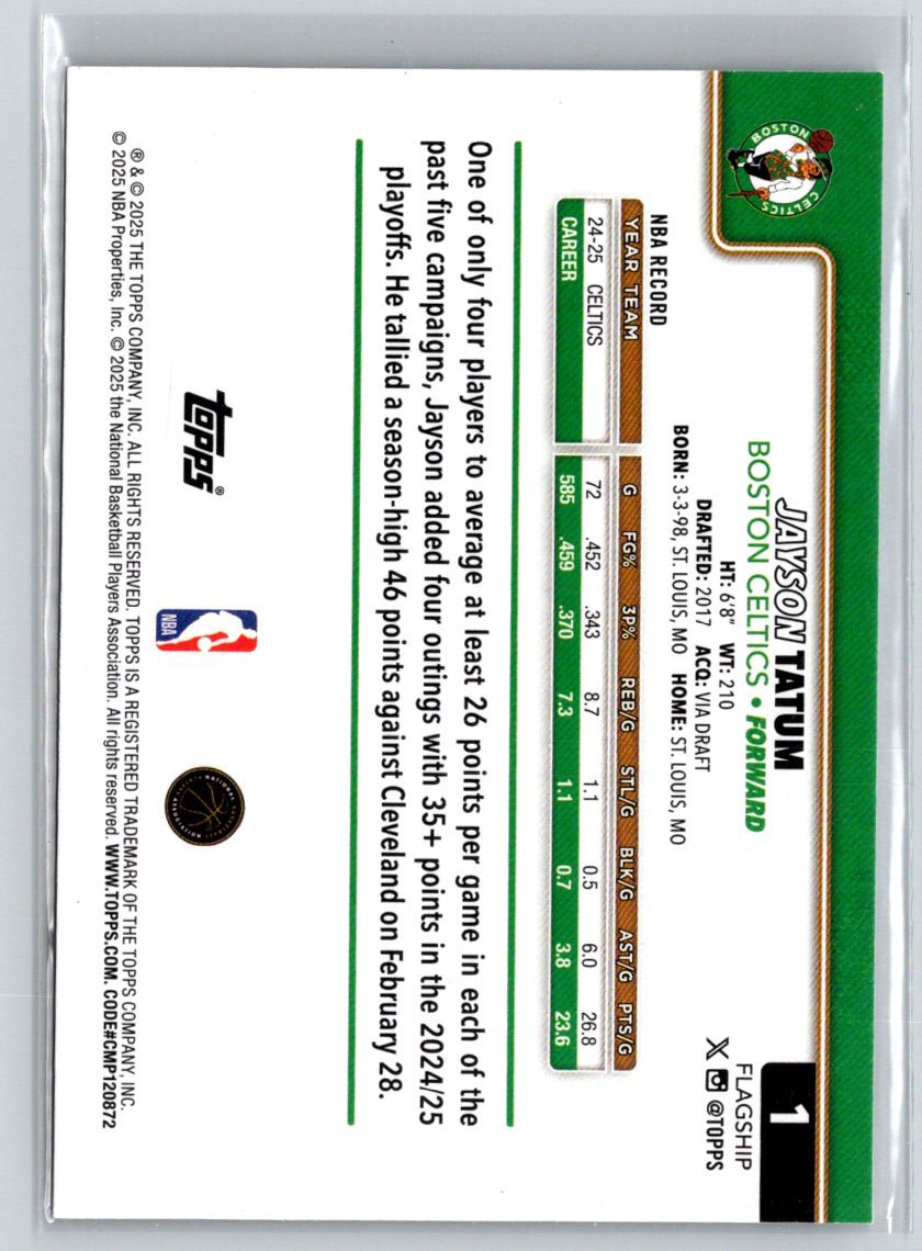 2025-26 Topps #1 Jayson Tatum Holo Foil N66