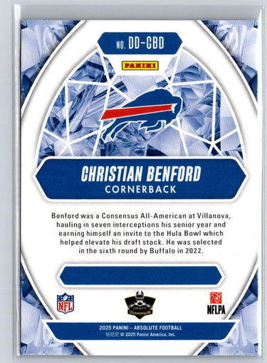 2025 Panini Absolute #DD-CBD Christian Benford Draft Diamonds N66
