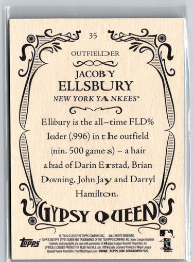 2016 Topps Gypsy Queen #35 Jacoby Ellsbury Framed Blue N66