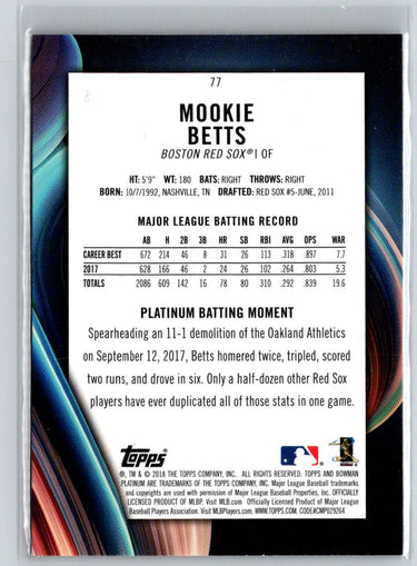 2018 Bowman Platinum #77 Mookie Betts N67