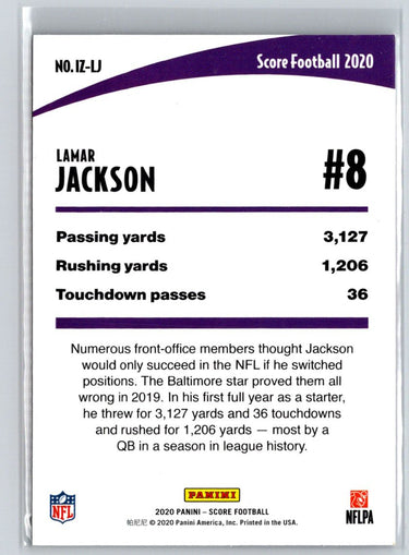 2020 Score #IZ-LJ Lamar Jackson In the Zone N67