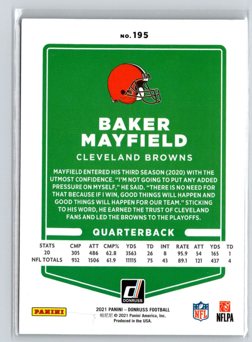 2021 Donruss #195b Baker Mayfield No Helmet N67