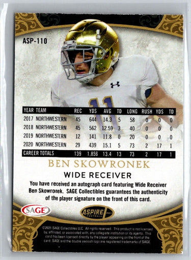 2021 SAGE Aspire #ASP-110 Ben Skowronek N67
