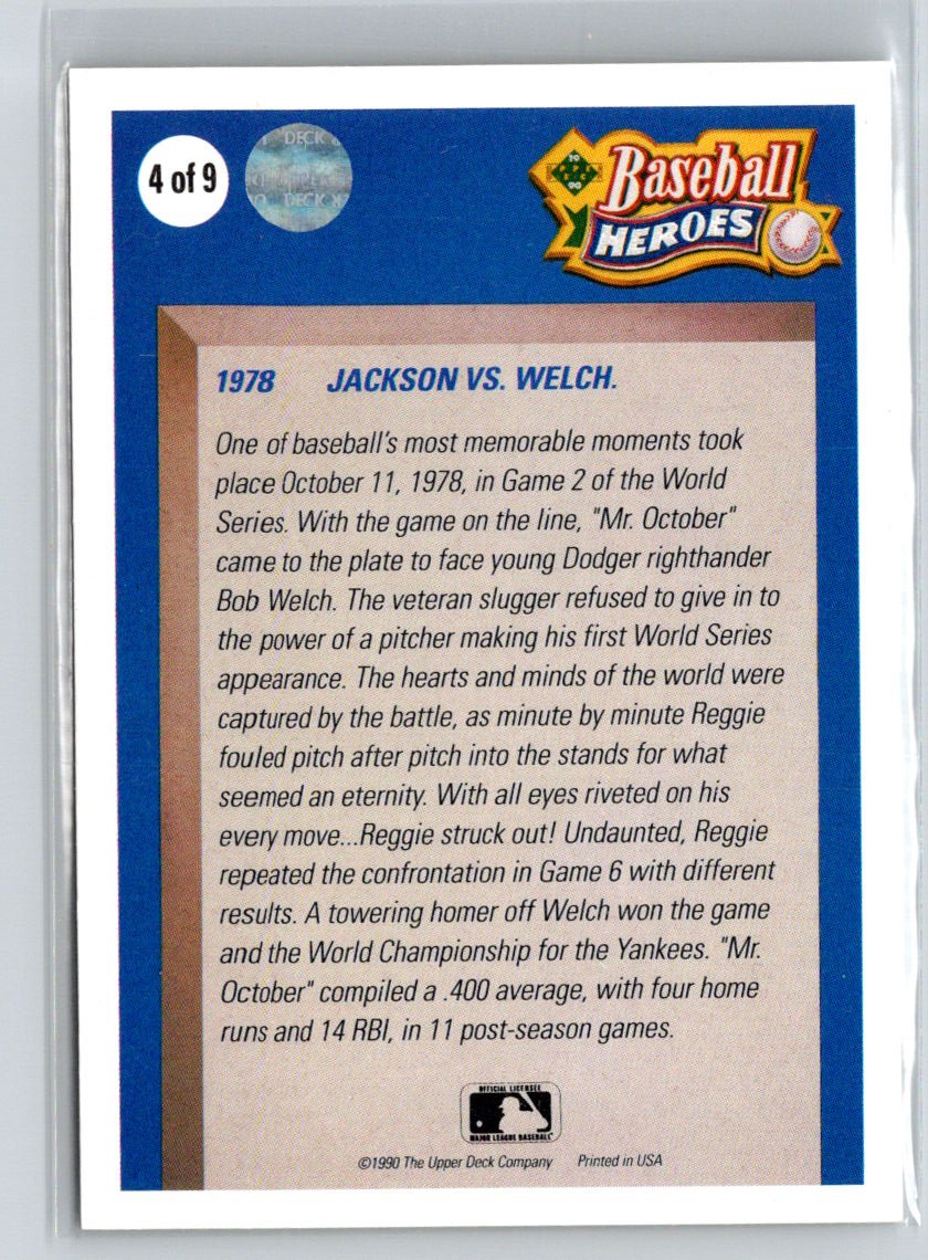 1990 Upper Deck #4 Reggie Jackson Baseball Heroes: Reggie Jackson N69