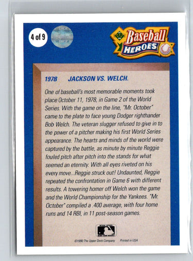 1990 Upper Deck #4 Reggie Jackson Baseball Heroes: Reggie Jackson N69