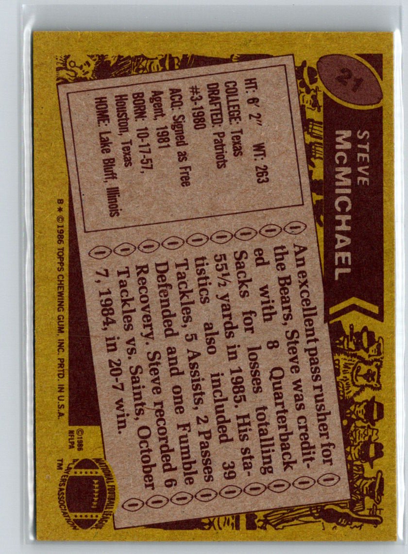 1986 Topps #21 Steve McMichael N70