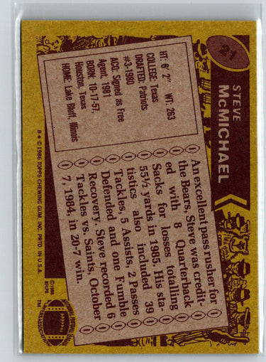 1986 Topps #21 Steve McMichael N70