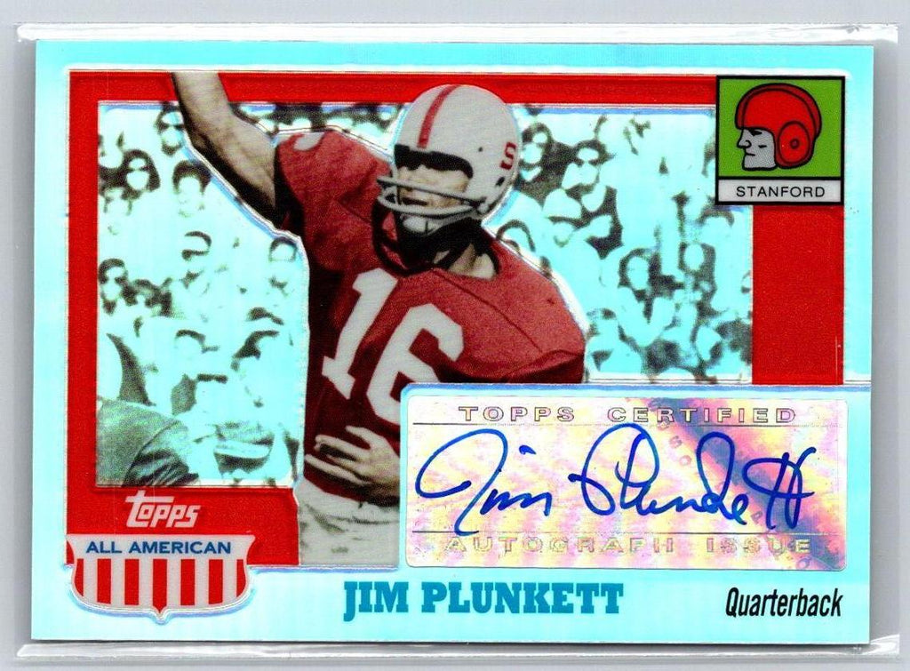2005 Topps All American #A-JP Jim Plunkett Autographs Chrome Refractors #/55 R08
