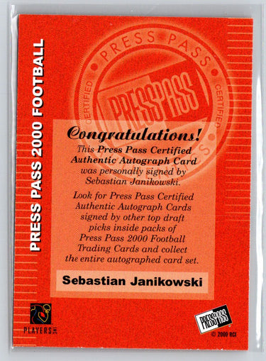 2000 Press Pass #NNO Sebastian Janikowski Authentics R12
