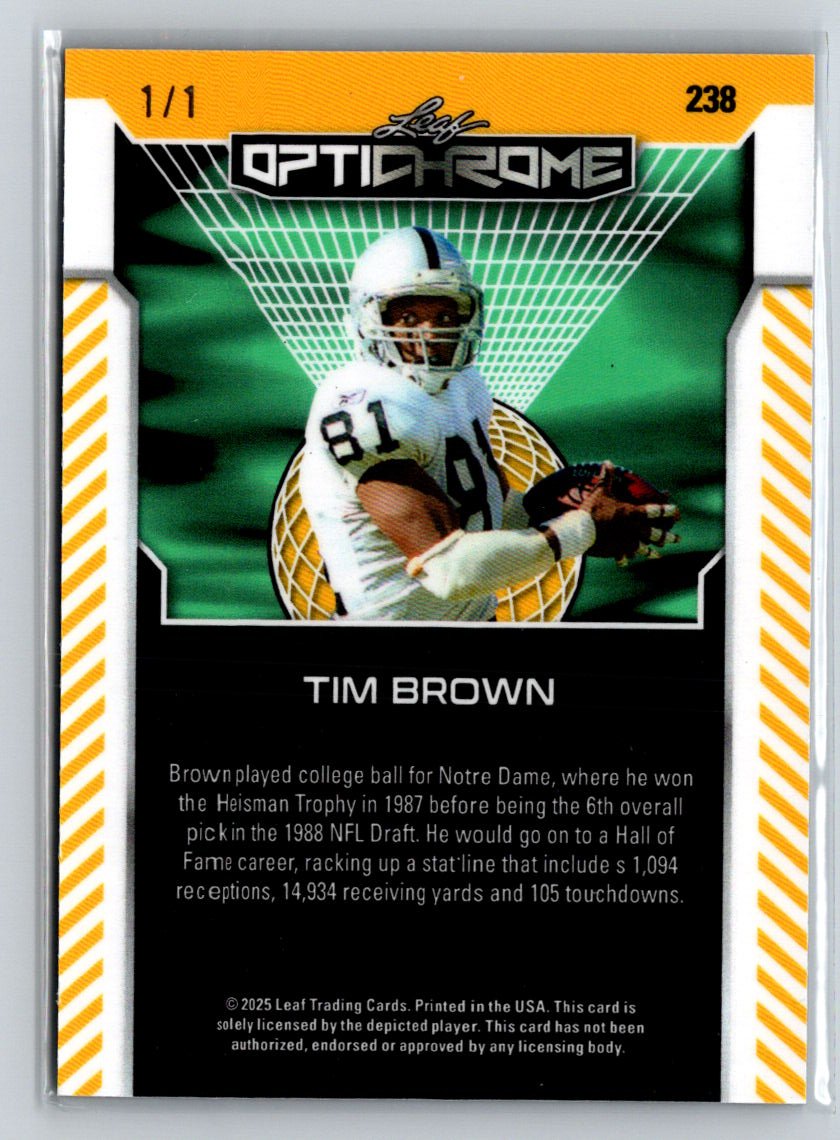 2025 Leaf Optichrome #238 Tim Brown Prismatic Black #/1 R15
