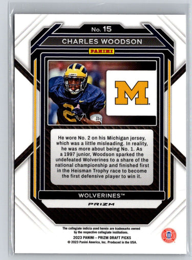 2023 Panini Prizm Draft Picks #15 Charles Woodson Prizms Red Ice R21