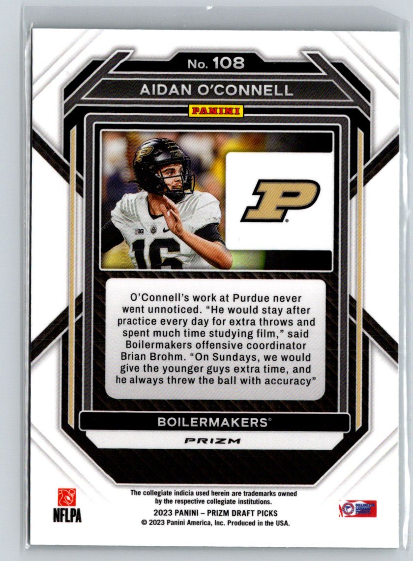 2023 Panini Prizm Draft Picks #108 Aidan O'Connell Prizms Green R23