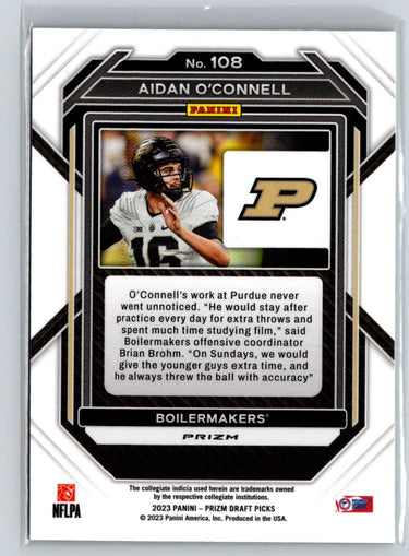2023 Panini Prizm Draft Picks #108 Aidan O'Connell Prizms Green R23