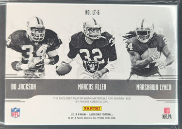 2018 Illusions Bo Jackson Marcus Allen Marshawn Lynch Triple Memorabilia /10 R27