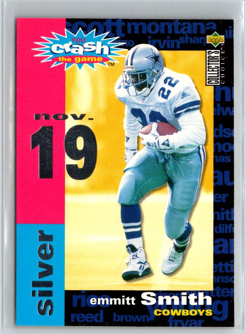 1995 Collector's Choice #C15a Emmitt Smith You Crash the Game Silver  P01