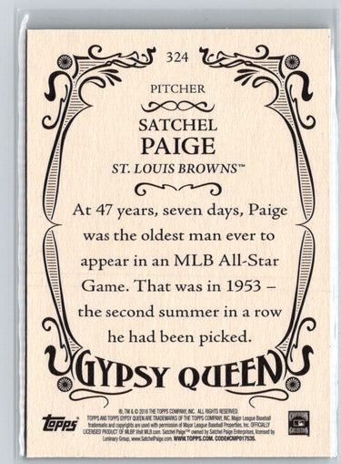 2016 Topps Gypsy Queen #324 Satchel Paige P02