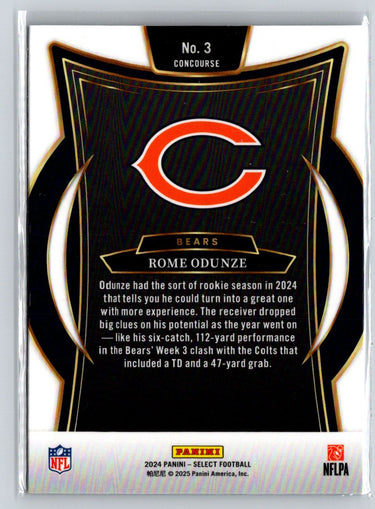2024 Panini Select #3 Rome Odunze P03