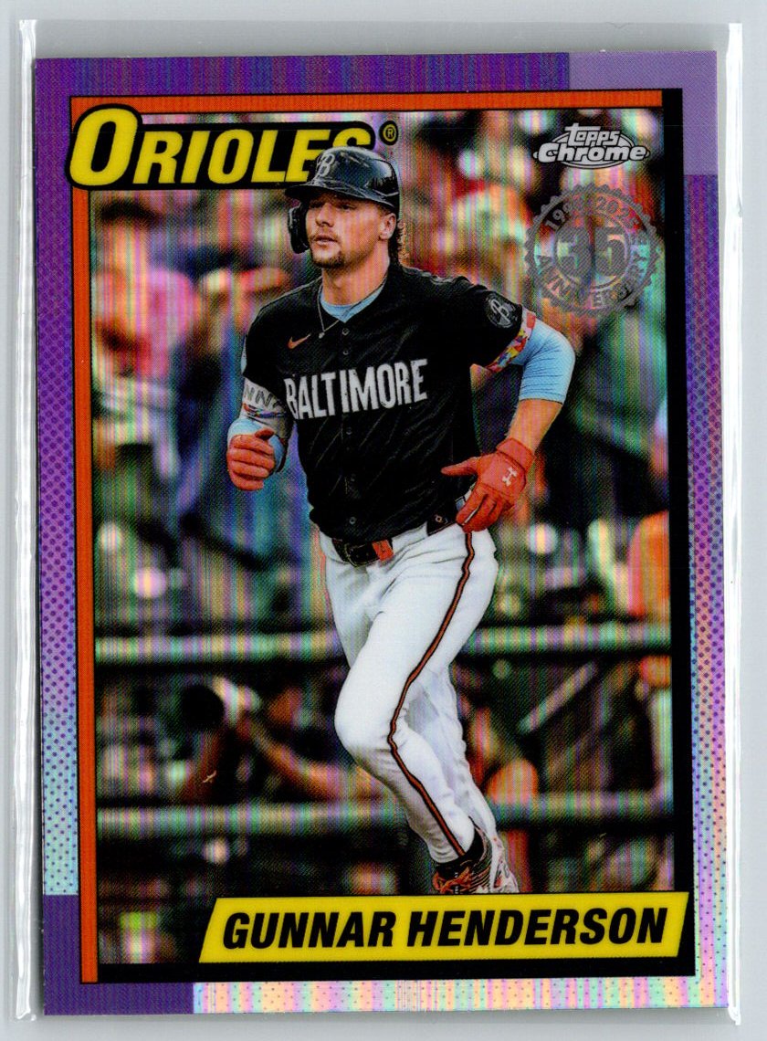 2025 Topps Chrome Gunnar Henderson 1990 Topps Baseball 35th Anniversary P04