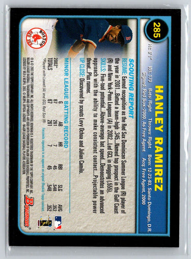 2003 Bowman #285 Hanley Ramirez Gold P04