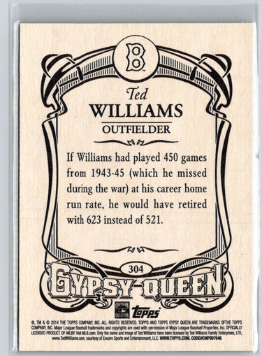 2014 Topps Gypsy Queen #304 Ted Williams P04