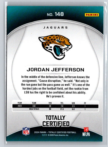 2024 Panini Totally Certified #148 Jordan Jefferson P04