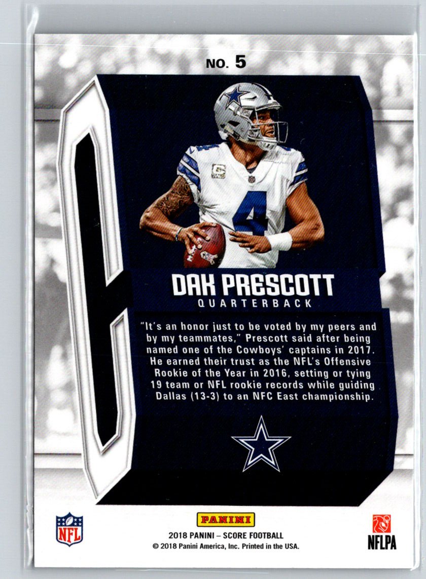 2018 Score #5 Dak Prescott Captains P05