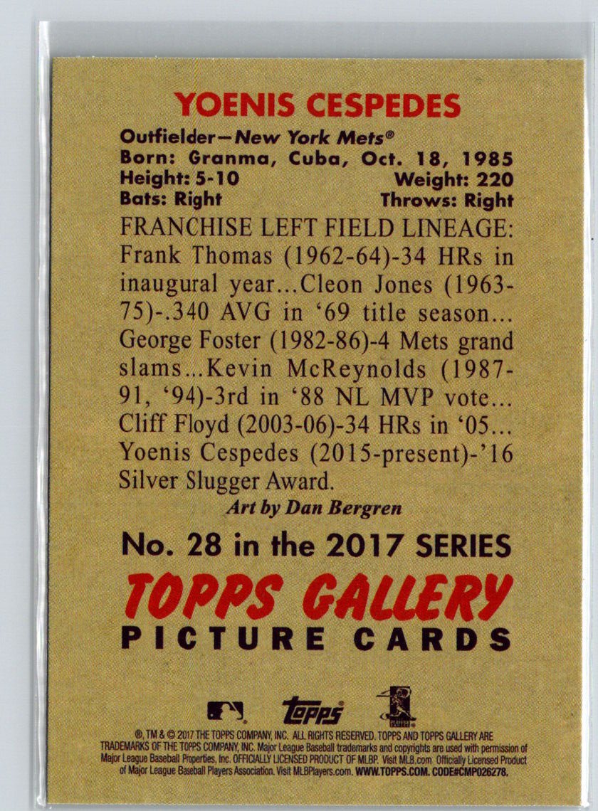 2017 Topps Gallery #28 Yoenis Cespedes Heritage P07