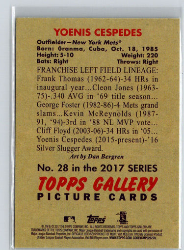 2017 Topps Gallery #28 Yoenis Cespedes Heritage P07