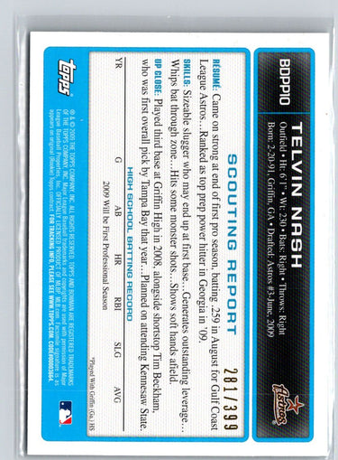 2009 Bowman Draft Picks & Prospects #BDPP10 Telvin Nash Prospects Blue #/399 P07