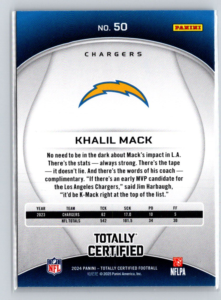 2024 Panini Totally Certified #50 Khalil Mack P07