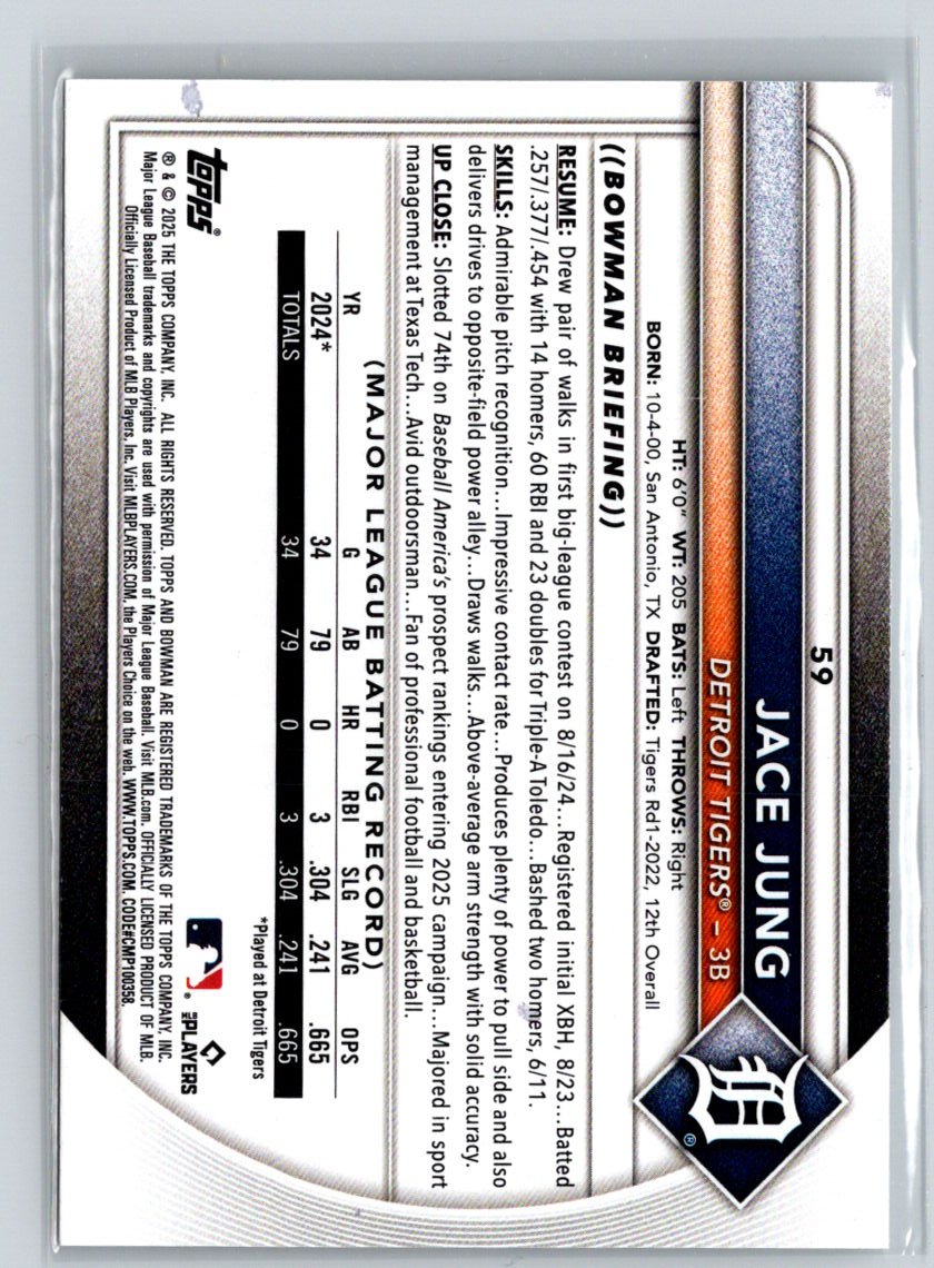 2025 Bowman #59 Jace Jung P08